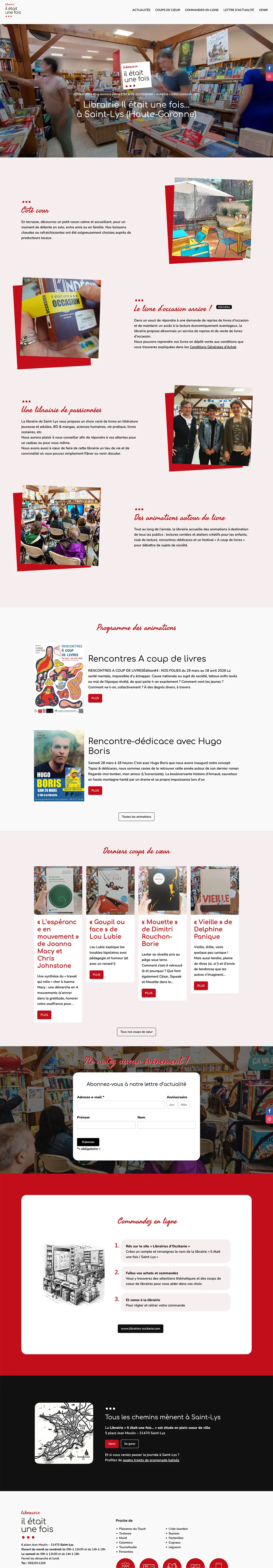 Capture du projet Librairie Il était une fois — Faire vivre les livres, simplement