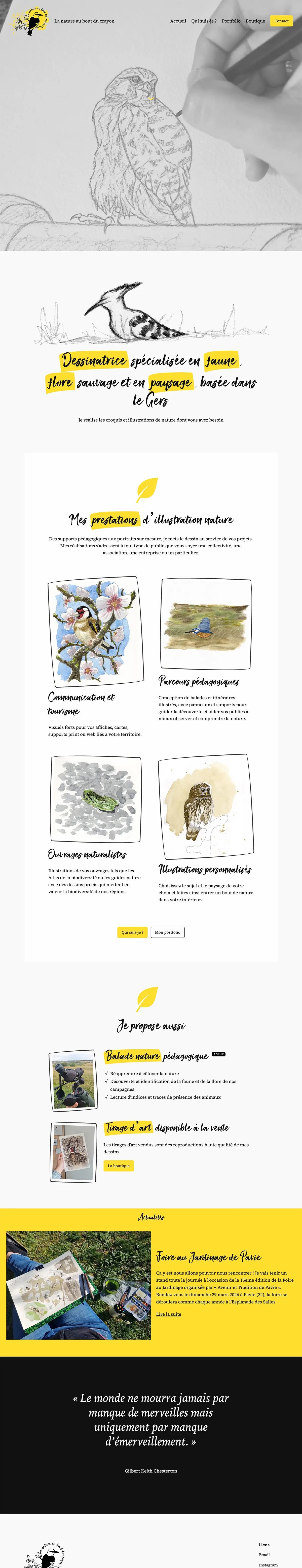 Capture du projet La Nature au bout du crayon — Montrer sans s’imposer