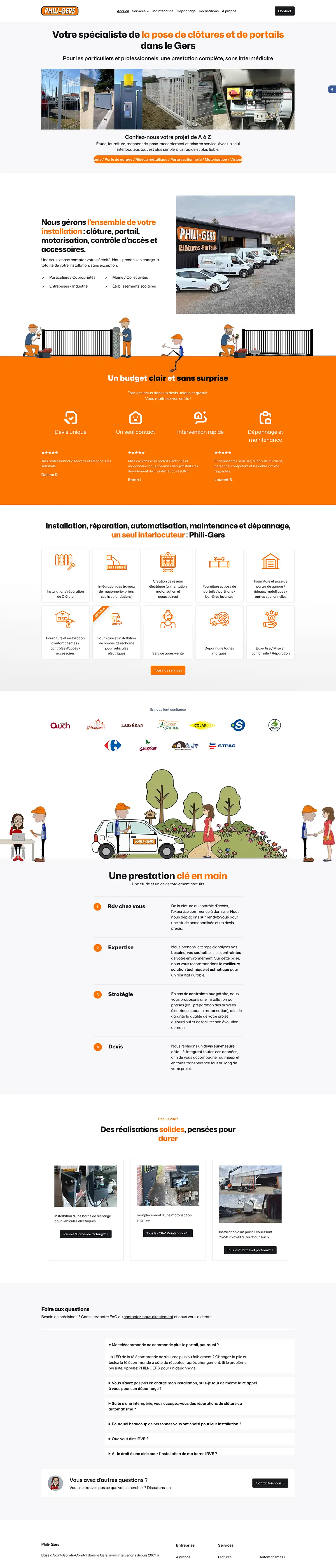 Capture du projet Phili-Gers — Exister en ligne, simplement et efficacement
