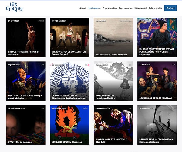 Les Orages - Agenda