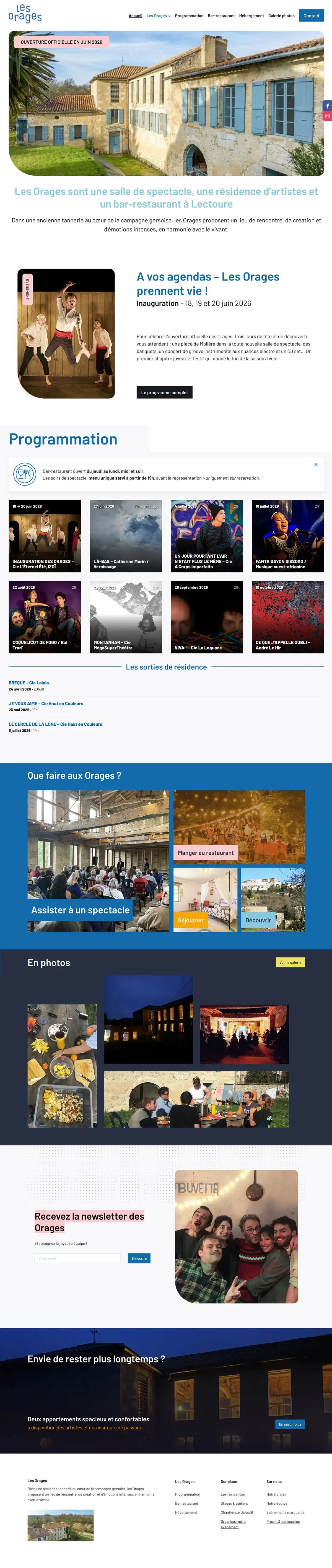 Capture du projet Les Orages — Une programmation qui trouve sa scène