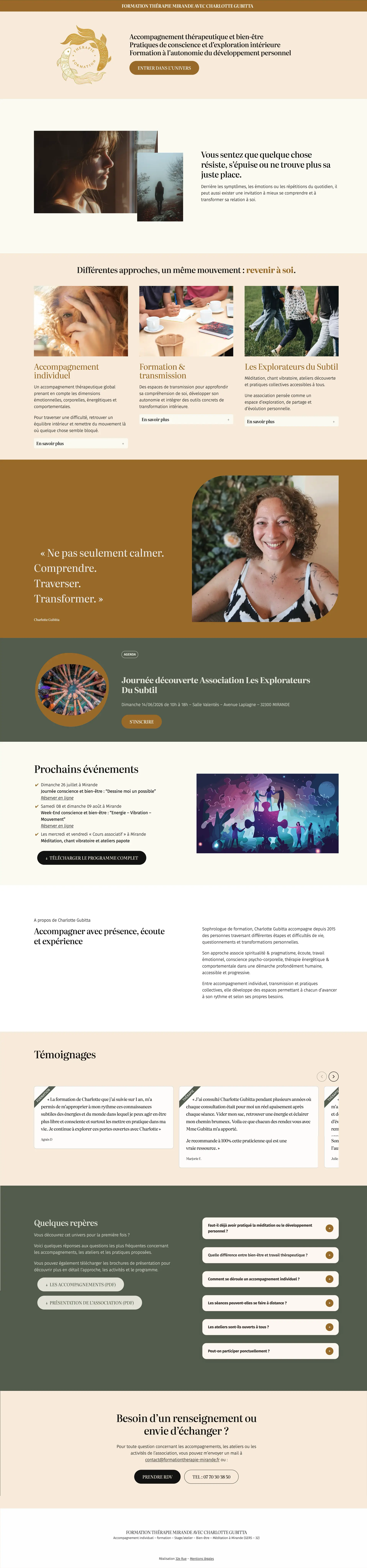 Capture du projet Charlotte Gubitta — Plus qu’un site, un véritable accompagnement